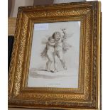 19th century stipple engraving after Bartolozzi, Cupid and Psyche, 23 x 17cm