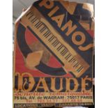 A Pianos Daude poster, 157 x 116cm