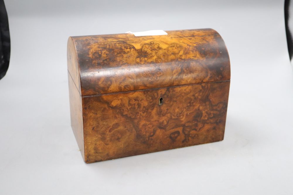 A Victorian burr walnut caddy, length 23cm - Image 3 of 5