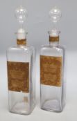 A pair of Morny factice display bottles, Eau de Cologne and Lavender Water, overall height 34cm