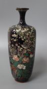 A Japanese cloisonne vase, height 15cm (a.f.)