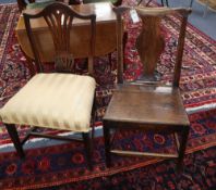 An 18th century elm Provincial wood seat chair together with a George III mahogany dining chair