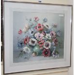 Jack Carter, watercolour, Anemones in a vase, signed and dated 1987, 35 40cm
