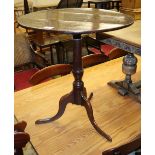 A George III oak tilt top tea table, diameter 66cm, H.72cm