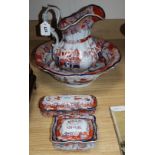 A Victorian ironstone toilet set