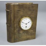 A French novelty bronze book-shaped clock, height 29cm