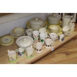 Ten decorative pottery mugs, including four by Emma Bridgewater, a Cretan pottery bowl and a