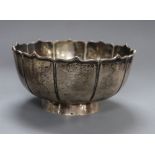 An early 20th century Chinese Export white metal presentation rose bowl by Wang Hing, Hong Kong,