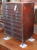 A Regency mahogany 16 drawer collector's cabinet, W.45cm, D.29cm, H.64cmCONDITION: Good original
