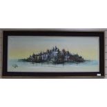 Ronald Norman Folland (1932-1999), oil on canvas, View of Venice, signed, 45 x 120cm