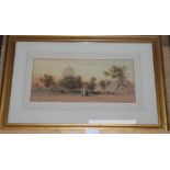 John Varley (1850-1933), watercolour, 'Al Abbaseu', signed, 16 x 37cm