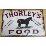 A 'Thorleys Food' enamel sign, 20 x 31cm