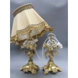 A pair of gilt metal 'grapevine' table lamps