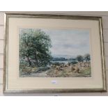 John Hamilton Glass (Scottish 1820-1885), Harvest scene, signed, watercolour, 33 x 48cm