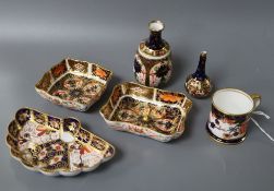 A miniature Royal Crown Derby items, tallest 9cm