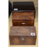 Two inlaid tea caddies and a humidor