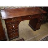 A George III mahogany clerk's desk, W.162cm, D.60cm, H.97cmCONDITION: The top is bruised, stained
