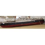 A scratch-built model of an ocean liner, length 170cm