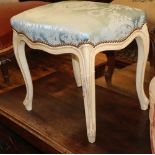 A Louis XV style cream painted dressing stool, W.50cm, D.40cm, H.45cm