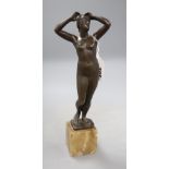 After the antique. A bronze figure of Aphrodite, signed Cartinet, overall height 30.5cm