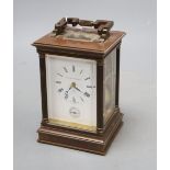 A Matthew Norman brass cased carriage clock, no.1755, overall height 16.5cm (handle down)