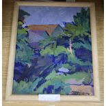 Fyffe Christie (1918-1979), oil on board, Blackheath 1967, signed, 25 x 20cm