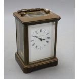 A Matthew Norman brass carriage timepiece, no.1752, height 14cm (handle down)