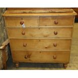 A Victorian pine chest, W.100cm, D.53cm, H.99cm