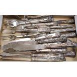 A set of twelve pairs of Edwardian silver fish eaters by Harrison Fisher, Sheffield, 1905 (loaded