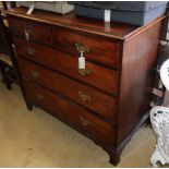 A George III North Country cross banded mahogany chest, W.102cm, D.50cm, H.94cm