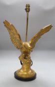 A gilt 'eagle' table lamp