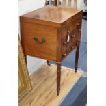 A George III mahogany enclosed washstand with fully fitted interior and pull-out leather lined