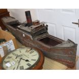 A model metal built steamer, length 132cm