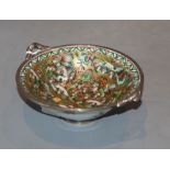 A Japanese kulaui silver mounted dish