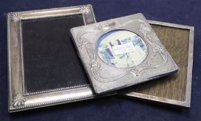 Three assorted silver mounted photograph frames, including Art Nouveau, Birmingham, 1903, 15.5cm.