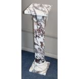 A reconstituted marble pedestal, H.74cm