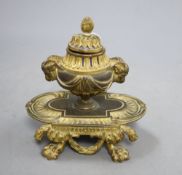 A French ormolu inkwell, height 13cm