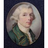 A George III oval portrait miniature of a gentleman