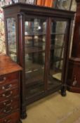 An Empire style mahogany vitrine by Geo. C Flint & Co., W.112cm, D.50cm, H.166cm