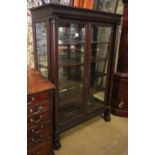 An Empire style mahogany vitrine by Geo. C Flint & Co., W.112cm, D.50cm, H.166cm