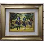 Fabbro, oil on canvas, Horseman going to market, signed and dated '78, 29 x 39cm