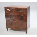 A mahogany Apprentice three drawer chest, height 25cm