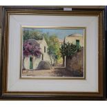 Guido Odierna (1913-1991), oil on board, Street scene, signed, 23 x 30cm