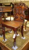 A Victorian mahogany hall chair