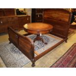 A 19th century figured walnut King size French bed frame, W.160cm, L.approx. 210cm