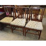 A set of six George III Provincial wood seat dining chairs