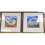 Pedro Diablo, two limited edition lithographs, Studies of sheep, signed in pencil, 35 x 36cm