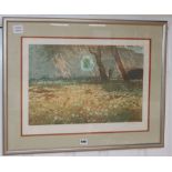 Simon Bull, limited edition print, 'Poppy Field', signed, 103/250, 38 x 54cm
