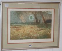 Simon Bull, limited edition print, 'Poppy Field', signed, 103/250, 38 x 54cm