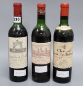 One bottle of Chateau Leoville-Las Cases, 1966, one bottle of Leoville Poyferre 1964 and a bottle of